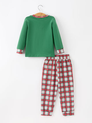 Christmas Tree Plaid Boys Set Long Sleeve Top Pants Rylee Faith Designs