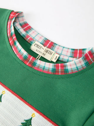 Christmas Tree Plaid Boys Set Long Sleeve Top Pants Rylee Faith Designs