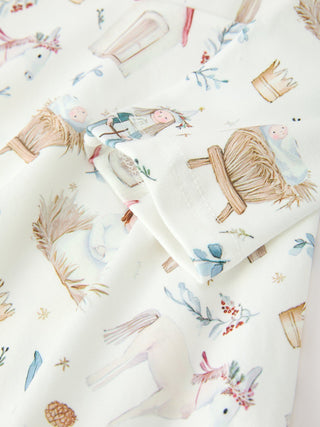 Girls Nativity Scene Winter Print Twirl Dress
