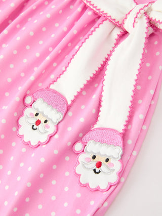 Christmas Girls Santa Bow Peter Pan Collar Dress