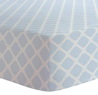 Kushies Baby Fitted Crib Sheet, Blue Lattice Inventory Kushies