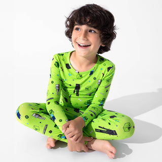 Bamboo Long Sleeve Pajama Set - Minecraft Mob Squad Baby & Toddler Sleepwear Bellabu Bear Size: 4T
