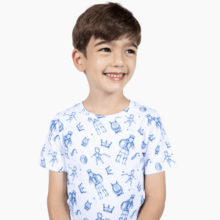 David & Goliath Blue PJ Shorts Set Cotton Shorts Holy Pals Size: 2