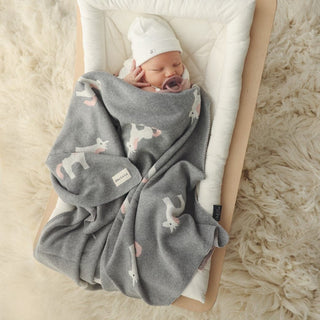 100% Cotton Knit Swaddle Baby Blanket Baby Blanket Bleu La La Color: Sheep - Khaki