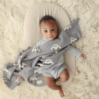 100% Cotton Knit Swaddle Baby Blanket Baby Blanket Bleu La La Color: Sheep - Khaki