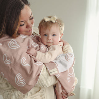 Rainbow Knit Swaddle Blankets Knit blankets Bleu La La Color: Rainbow - Grey