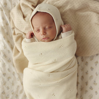 Organic Pointelle Swaddle Blanket + Hat Gift Set Bleu La La Color: Ballet Slipper