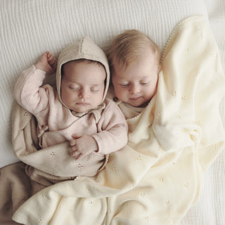 Organic Pointelle Swaddle Blanket + Hat Gift Set Bleu La La Color: Ballet Slipper