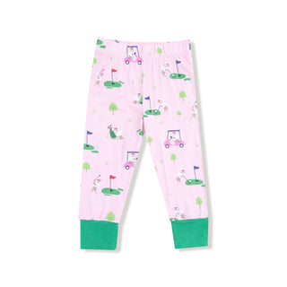 Short Sleeve Loungewear Set, Dog Gone Golf - Pink 257 Angel Dear Size: 6-12M