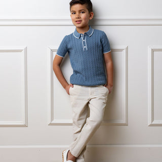 Organic Seersucker Suit Pant Tan - Tonal Tan Pants Hope & Henry Size: 2T Color: Tonal Tan Seersucker