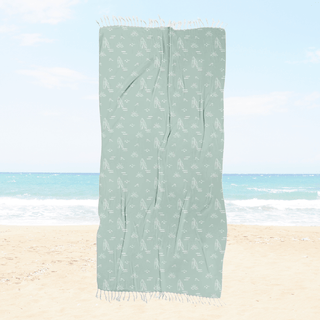 Sage Surfer Fringe Beach Towel Sweet P Baby Co.