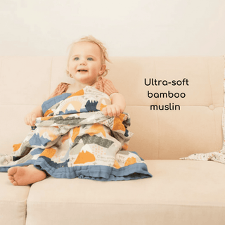Faith Moves Mountains Luxury Double Sided Muslin Blanket The Little Rose Shop