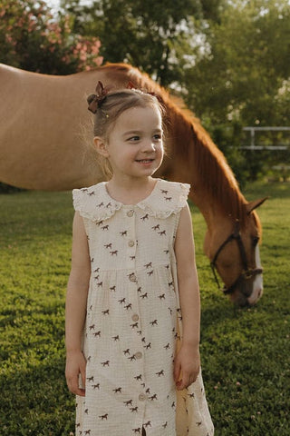 Child Muslin Dress - Wild Horses Dress forever french baby Size: 2/3 Years
