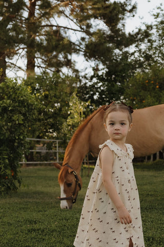 Child Muslin Dress - Wild Horses Dress forever french baby Size: 2/3 Years