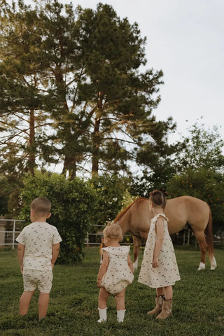 Bamboo Short Set - Wild Horses Short Set forever french baby Size: 2/3 Years