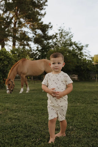 Bamboo Short Set - Wild Horses Short Set forever french baby Size: 2/3 Years