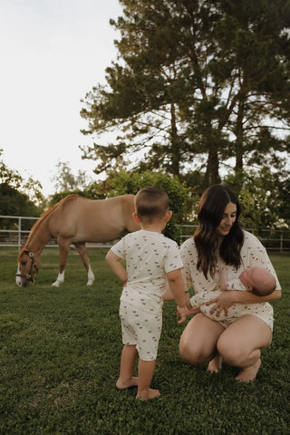 Bamboo Short Set - Wild Horses Short Set forever french baby Size: 2/3 Years