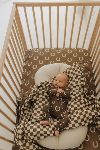 Muslin Crib Sheet - Giddy Up