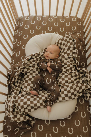 Muslin Crib Sheet - Giddy Up