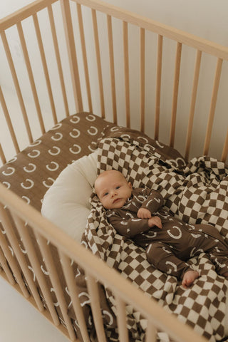 Muslin Crib Sheet - Giddy Up