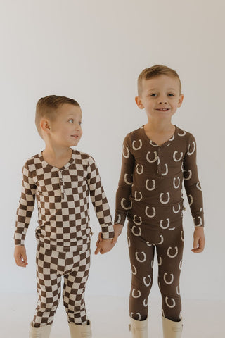 Bamboo Two Piece Pajamas - Giddy Up Pajamas forever french baby Size: 2/3 Years