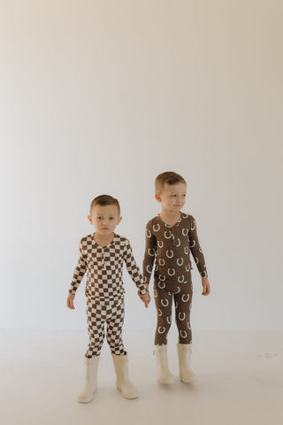 Bamboo Two Piece Pajamas - Giddy Up Pajamas forever french baby Size: 2/3 Years