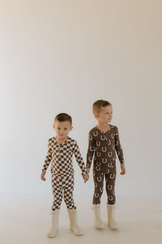 Bamboo Two Piece Pajamas - Giddy Up Pajamas forever french baby Size: 2/3 Years