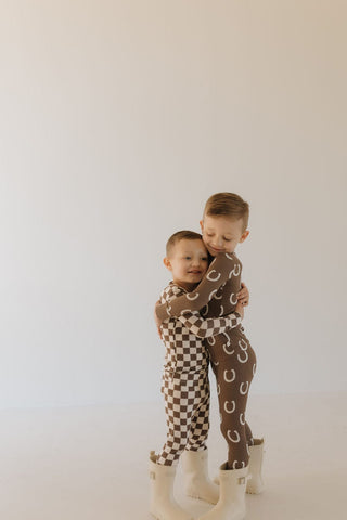 Bamboo Two Piece Pajamas - Giddy Up Pajamas forever french baby Size: 2/3 Years