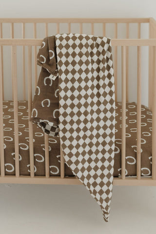 Muslin Crib Sheet - Giddy Up
