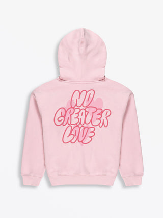 No Greater Love Pink Cotton Fleece Hoodie Sweater Holy Pals Size: 02