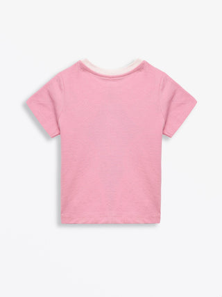 Pink Prayer Pocket Cotton Short Sleeve T-Shirt T-Shirt Holy Pals Size: 02