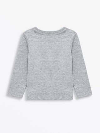 Heather Gray Prayer Cotton Pocket Long Sleeve T-Shirt T-Shirt Holy Pals Size: 02