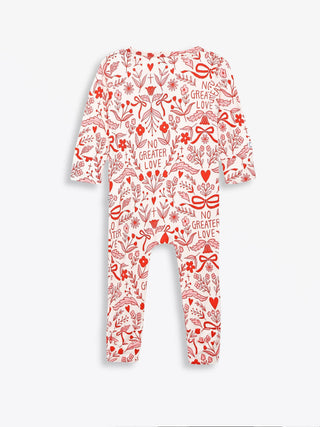 No Greater Love Pink Bamboo Footless Onesie Onesie Holy Pals Size: 00-03M