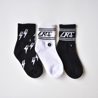 3-Pack Classic Rock Socks LITTLE RAD THINGS Size: Small Toddler (1-3T)