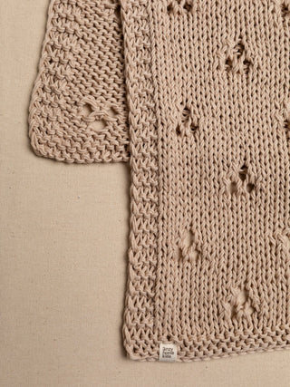 Baby Blanket Hand-Knitted Pointelle