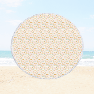Boho Rainbows Round Beach Towel Blanket Sweet P Baby Co.