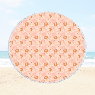 Blush Meadow Round Beach Towel BlanketSweet P Baby Co.
