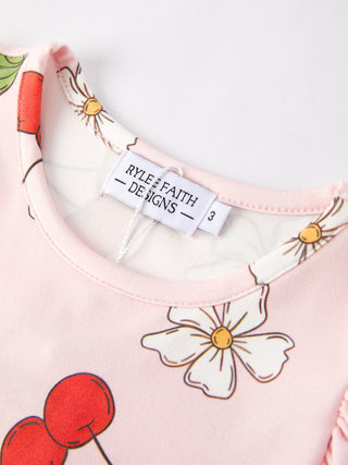 Charming Cherry Flower Dress for Little Ones Dress Rylee Faith Designs Size: 2