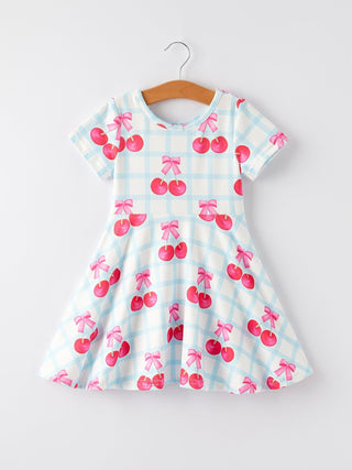 Cherry Plaid Girls' Dress Dress Rylee Faith Designs Size: 2
