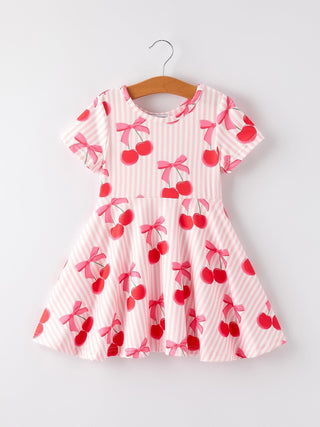 Summer Cherry Stripe Girls' DressDressRylee Faith DesignsSize: 2