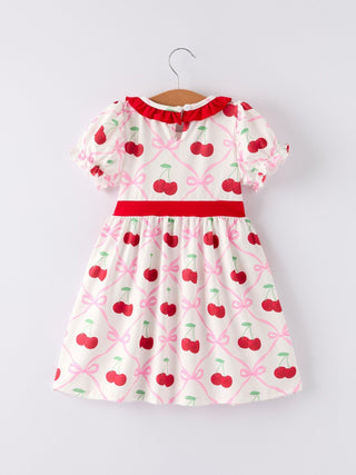 Cherry Bow Girls' Dress Dress Rylee Faith Designs Size: 2