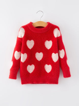 Valentine's Day Girls Pullover Sweater Top Rylee Faith Designs Size: 2