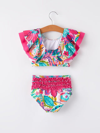 "Colorful Pattern" Girls' Boutique Swimsuit Swimsuit Rylee Faith Designs Size: 2
