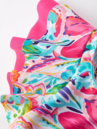 "Colorful Pattern" Girls' Boutique Swimsuit Swimsuit Rylee Faith Designs Size: 2