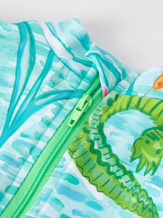 "Crocodile" Green Girls' Swimsuit Swimsuit Rylee Faith Designs Size: 6M