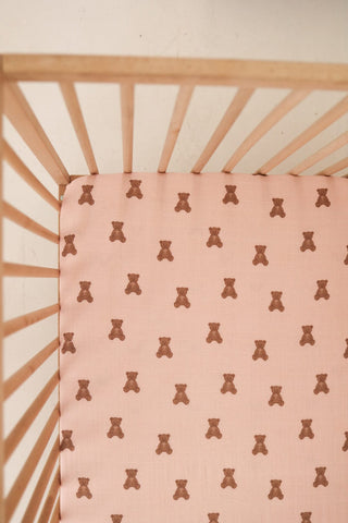 Muslin Crib Sheet - Pink Lottie Muslin Crib Sheet forever french baby