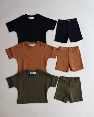 Kids Biker Short Set Baby & Toddler Outfits Axel and Rose Color: Black Size: Newborn