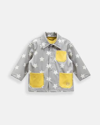 Rain Worker Jacket jacket 7AM Enfant Color: Rainy Stars Yellow Size: 18-24M