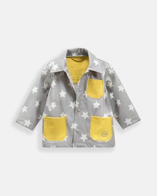 Rain Worker Jacket jacket 7AM Enfant Color: Rainy Houses Teal Size: 18-24M