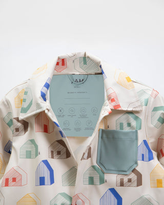 Rain Worker Jacket jacket 7AM Enfant Color: Rainy Houses Teal Size: 18-24M